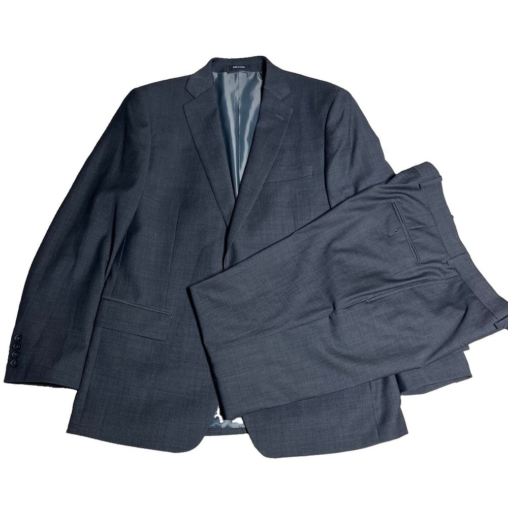 Claiborne Men's 42R 34x29 1/2Charcoal Gray Wool Blend Jacket Pants Suit NWOT